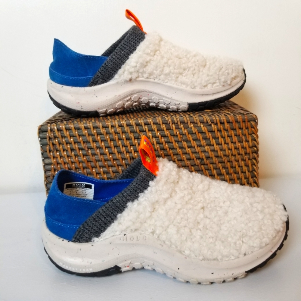 Holo Credimus Recycled Wool Collar Eco Suede Heel Slip-On Sneaker